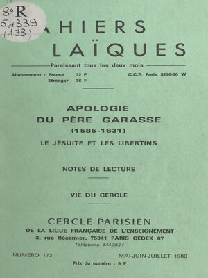cover image of Apologie du Père Garasse, 1585-1631